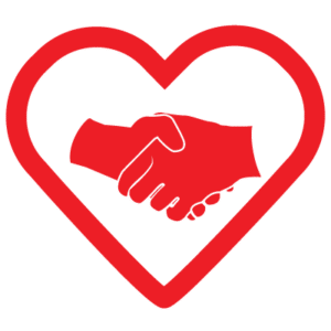 Helping hands clasped in love and friendship.